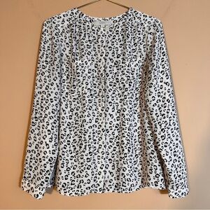 LOFT Long Sleeve Animal Print Top